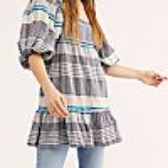 Free people all lined up gray mini dress - Picture 2 of 12